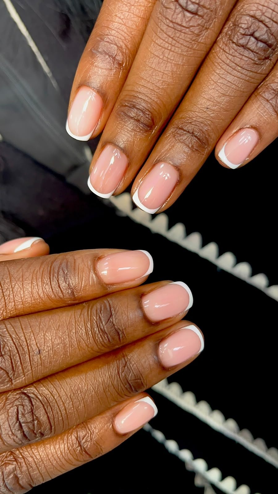 Elegant French manicure with a clean precise finish